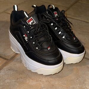 Fila Women's Black and White Sneakers